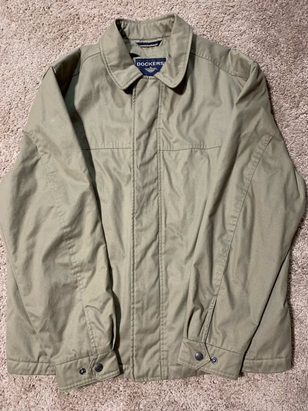 Dockers Stain Defender Men's Quilted Lined Golf Jacket Outdoor Tan Size L